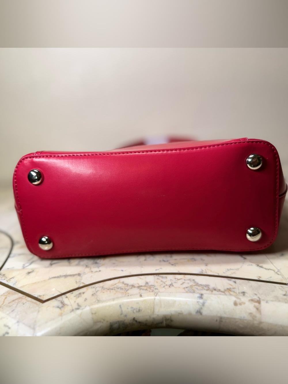 Jessica Moore Red Leather Tote Bag- crossbody - Picture 8 of 10